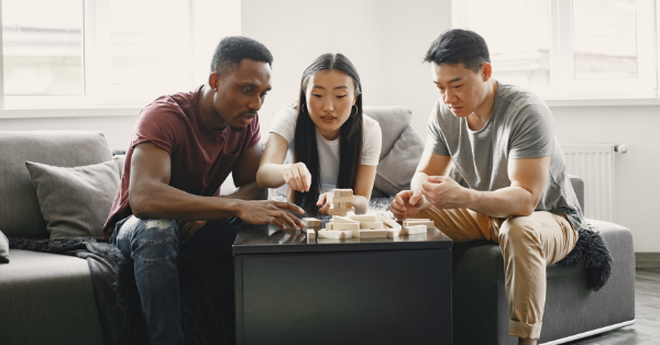 Jenga on the coffee table