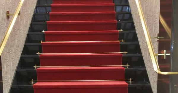 red carpet on stairs