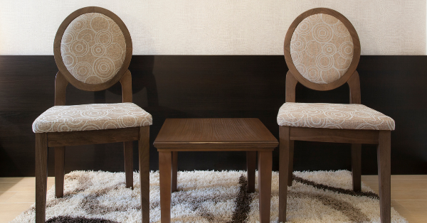 coffee table and chairs