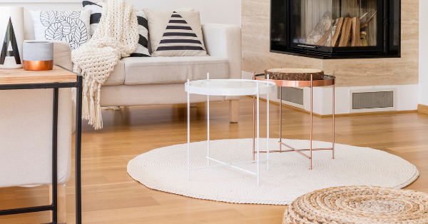 coffee table on rug