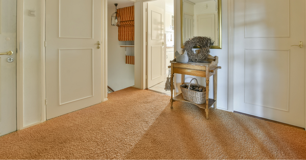 beige carpet in the hallway