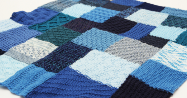 Knitted patchwork rugs