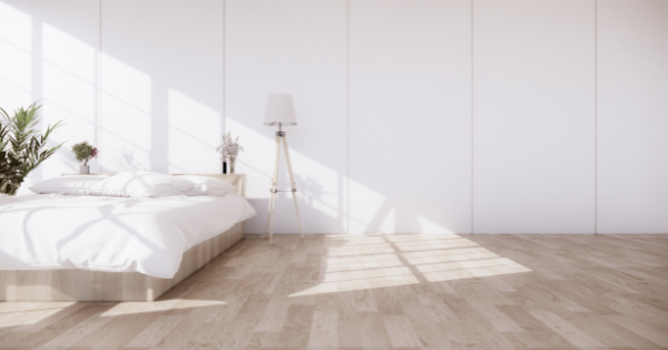 bedroom with laminate flooring