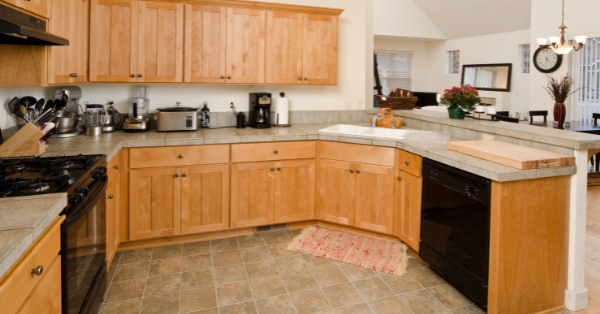 kitchen with tile floor