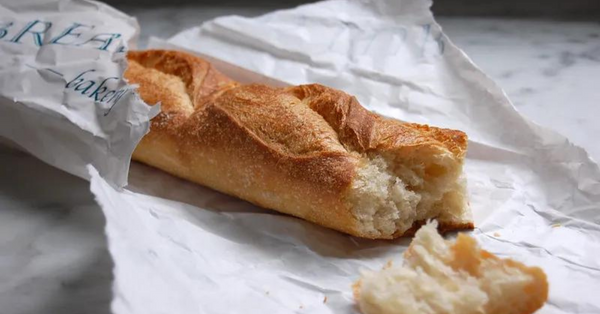 baguette in a paper wrapper